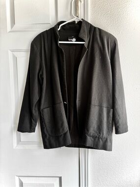 Vintage By Debra Black Retro Open-Front Women's Jacket M
